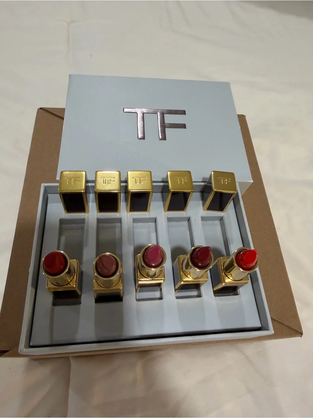 Tom Ford Lipstick Set in Brown and Gold Trim